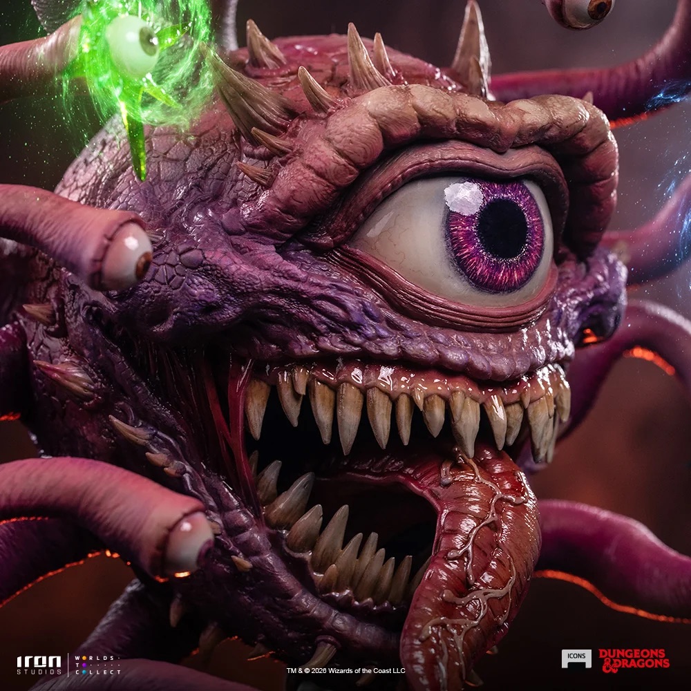 Official Iron Studios painted still of the Dungeons & Dragons Beholder Icons statue. Iron Studios.
