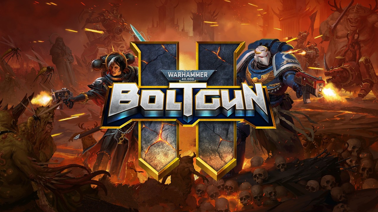 Warhammer 40,000: Boltgun 2 key art with Malum Caedo and Sister Nyra Veyrath (Auroch Digital / Big Fan / Devolver via Gematsu).
