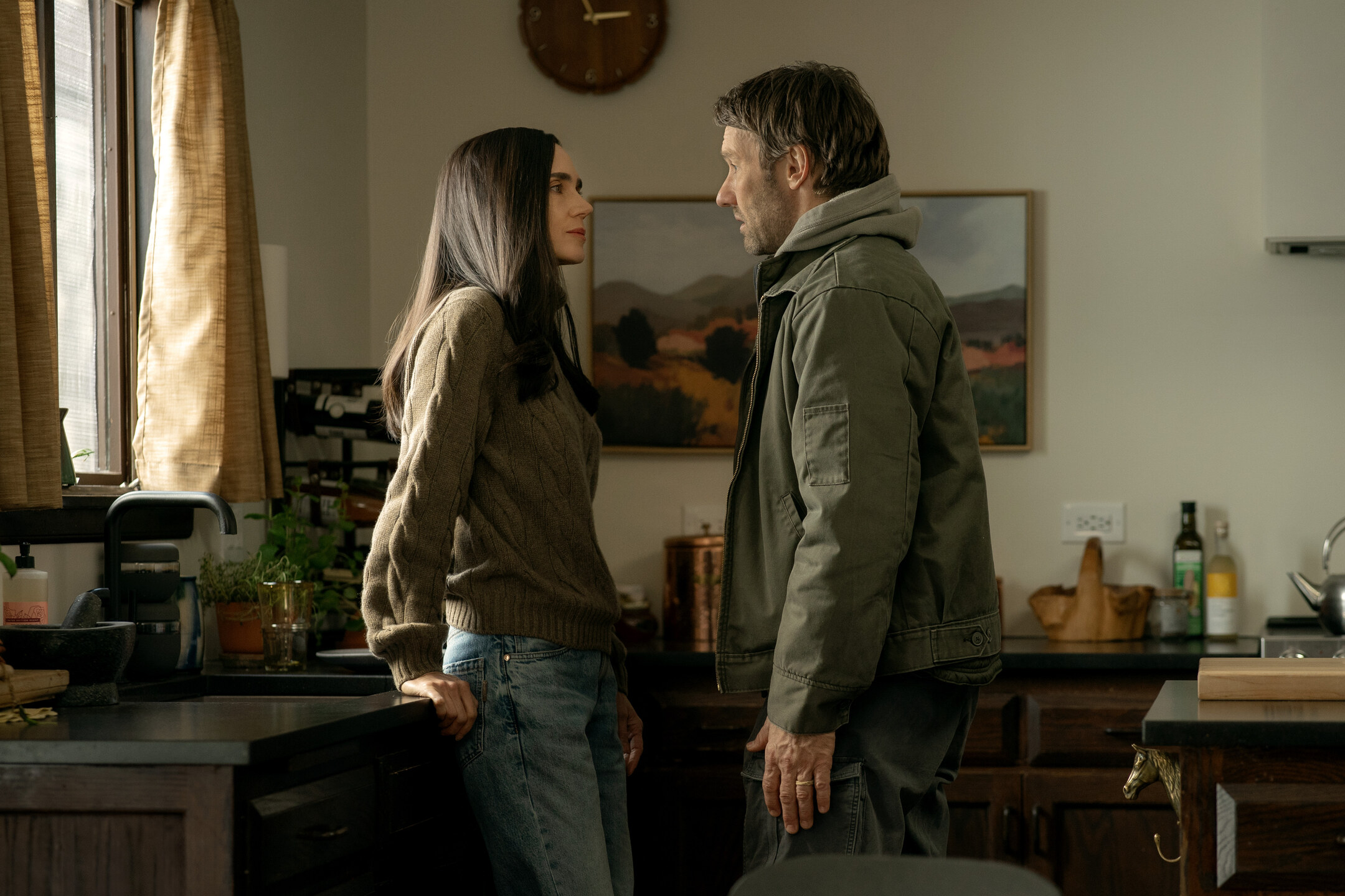 Official Apple TV and Sony production still of Jennifer Connelly as Daniela Dessen and Joel Edgerton as Jason Dessen in Dark Matter season two. Apple TV Press and Deadline first look, April 7, 2026.