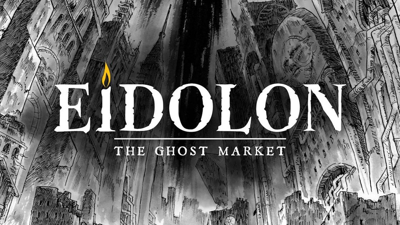 Eidolon: The Ghost Market key art from the Twogether Studios BackerKit pre-launch. Gaming desk on the October 13 crowdfunder.