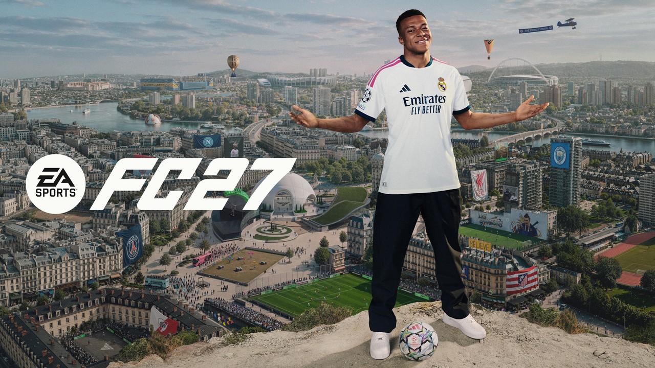 EA Sports FC 27 key art (EA). Gaming desk Saturday on The Grounds and Lite.
