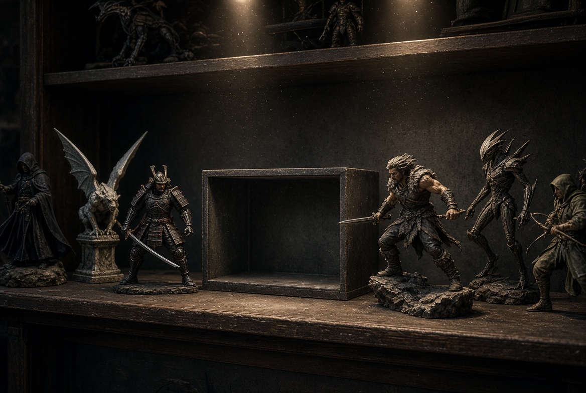 The empty slot on the figure shelf is the real product now.