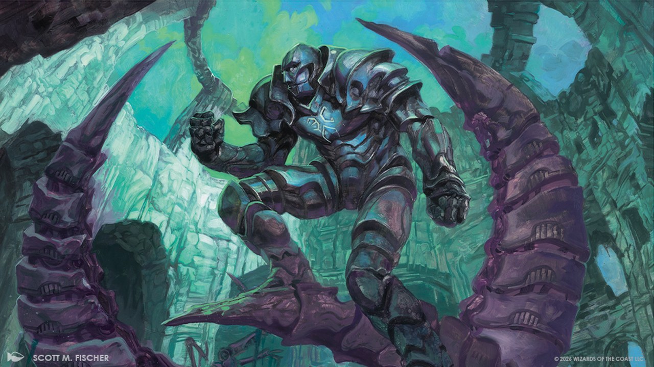 Magic: The Gathering Reality Fracture key art (Wizards of the Coast). Prerelease September 25 to October 1, street date October 2, 2026.
