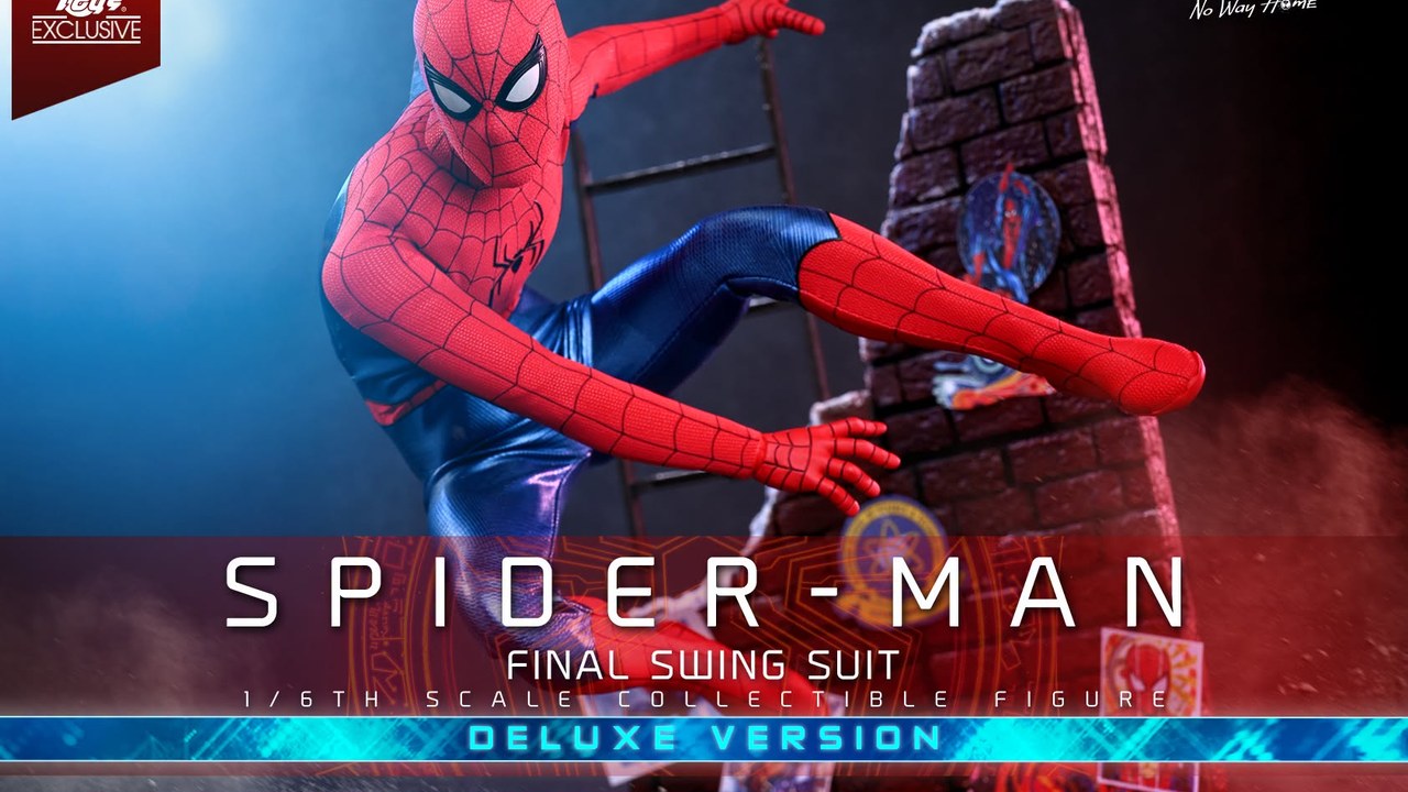 Hot Toys Spider-Man Final Swing Suit Deluxe imagery (Hot Toys / Toyark coverage). Q1-Q2 2027 sixth-scale preorder talk.