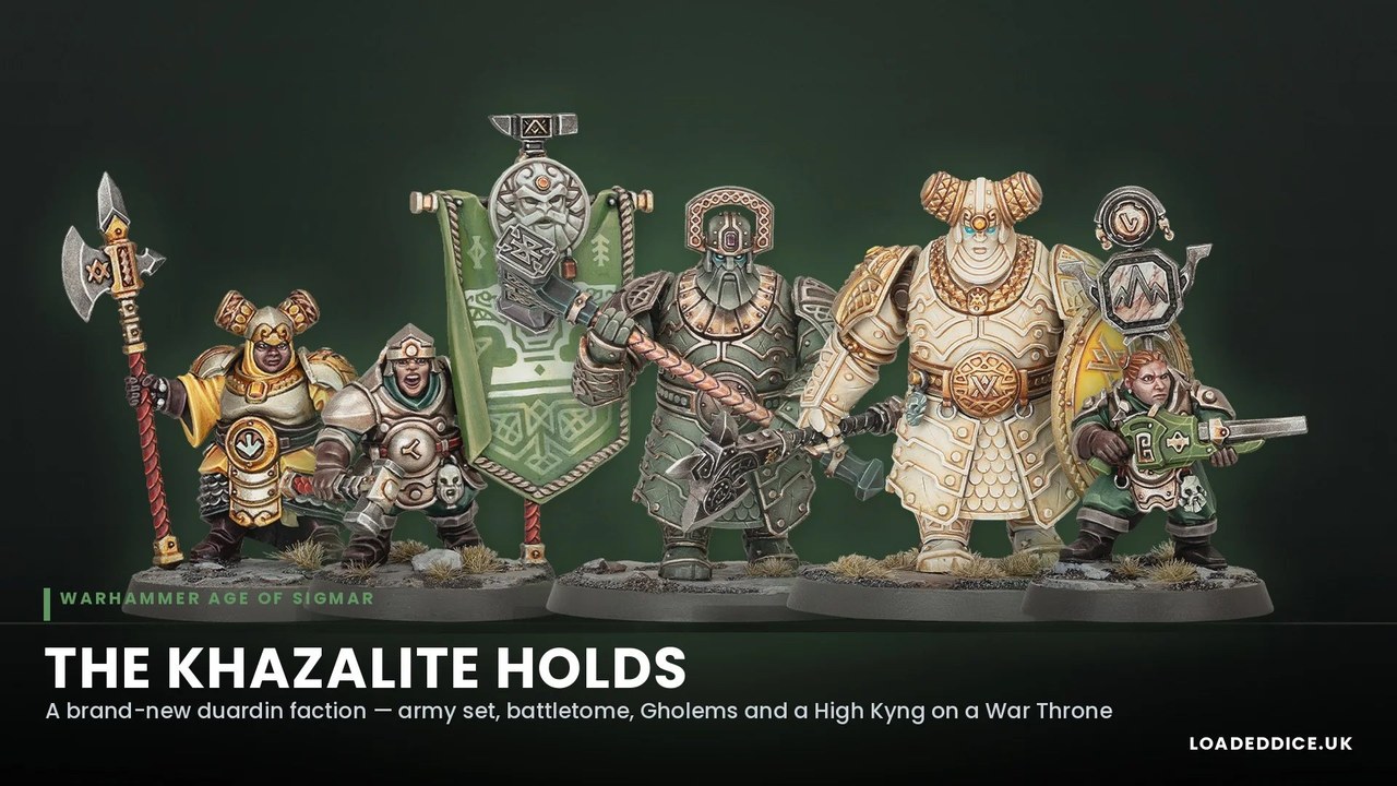 Khazalite Holds imagery from Games Workshop Big Autumn Preview coverage (Warhammer / Age of Sigmar). Preview aired September 18, 2026.