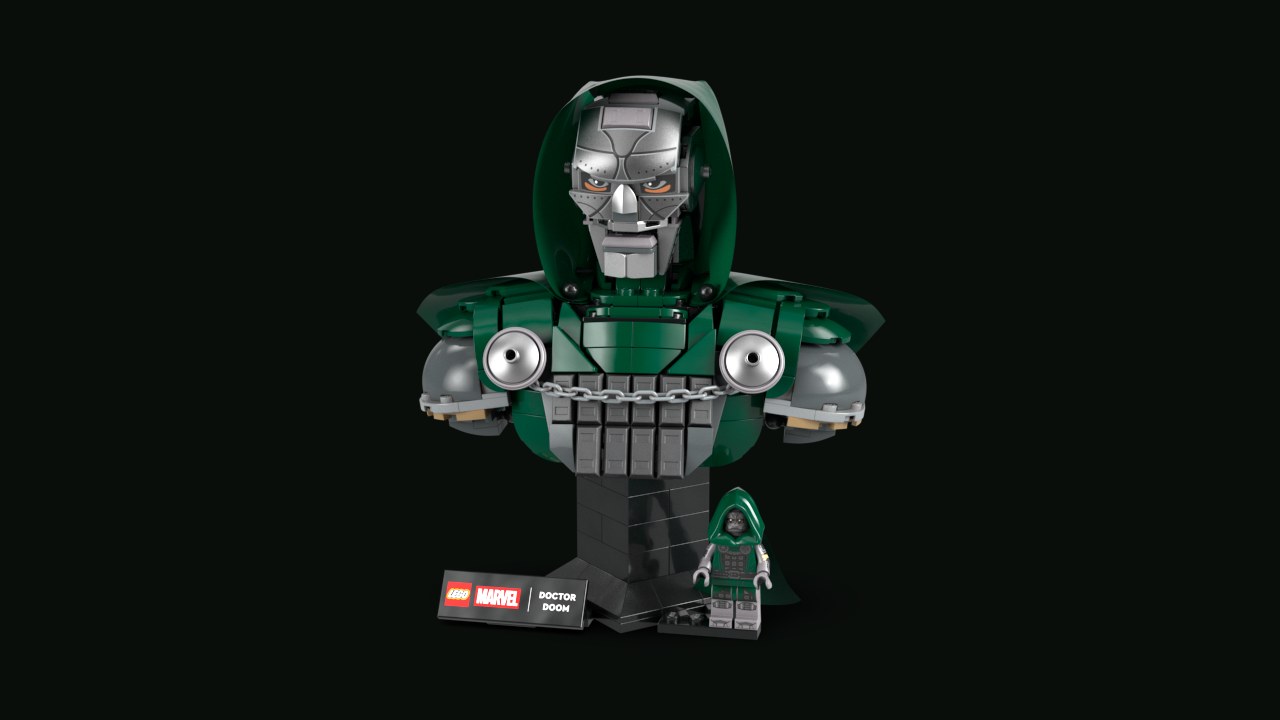 LEGO Doctor Doom Bust (set 76345) product presentation. September 2026 wave shelf fight continues.