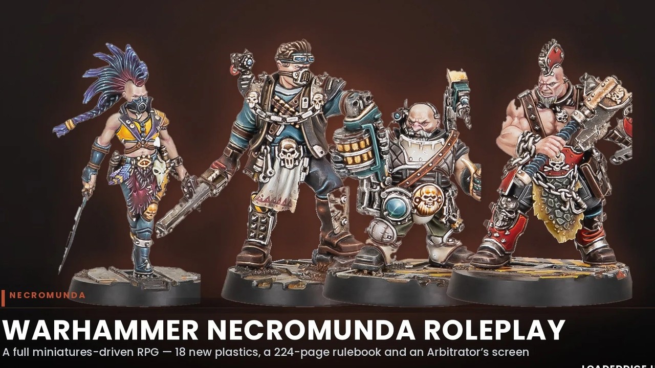 Necromunda underhive mood still (Games Workshop). Autumn Preview RPG ask without a forged street date.
