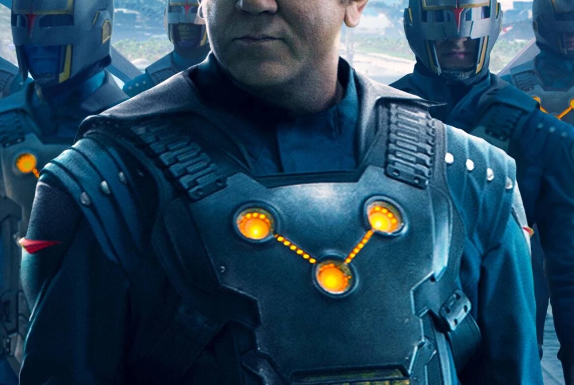 Official Marvel Studios still of Corpsman Rhomann Dey (John C. Reilly) from Guardians of the Galaxy. Photo: Marvel Studios.