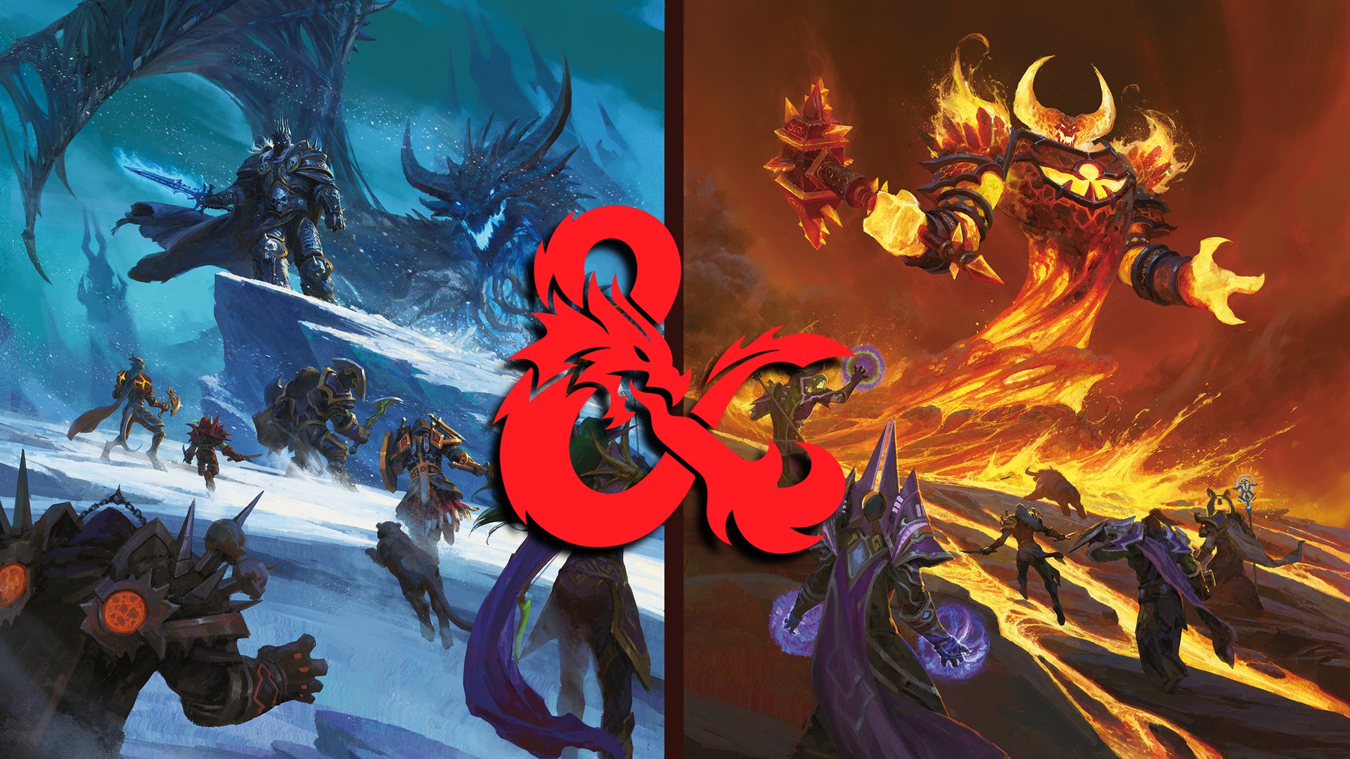 Official Wizards of the Coast / Blizzard product art for Dungeons & Dragons: World of Warcraft gameplay expansion: Azeroth on the table for the November 17 street stamp.