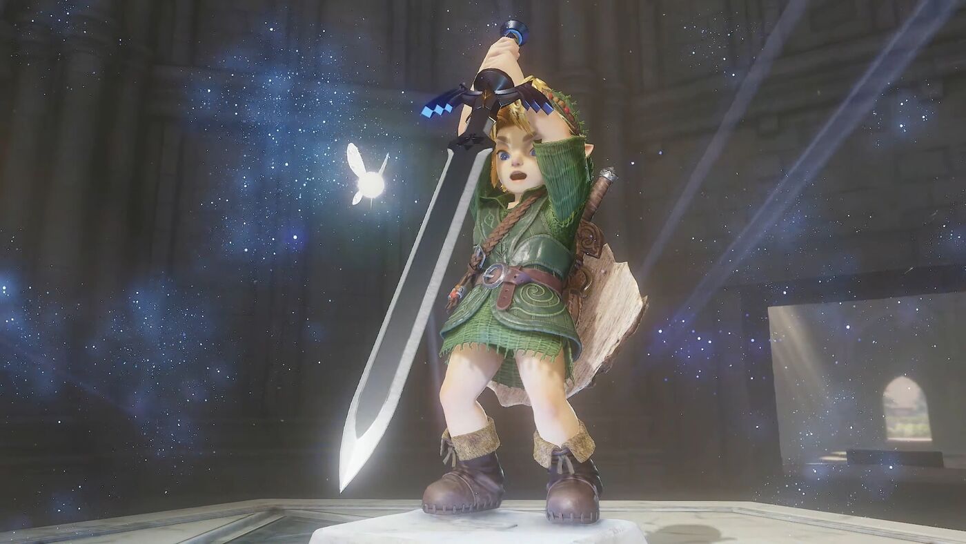 Official gameplay still from The Legend of Zelda: Ocarina of Time remake shown in the Zelda 40th Anniversary Direct. Nintendo.
