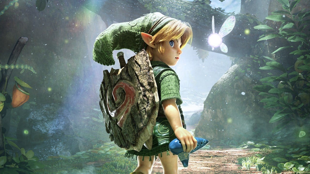 Official remake key art vibe for The Legend of Zelda: Ocarina of Time on Switch 2. Nintendo / coverage still.