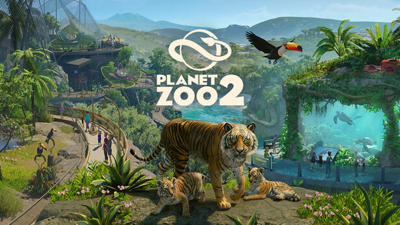 Planet Zoo 2 storefront art promising aquariums, aviaries, and Wildlife Reserves (Frontier Developments).