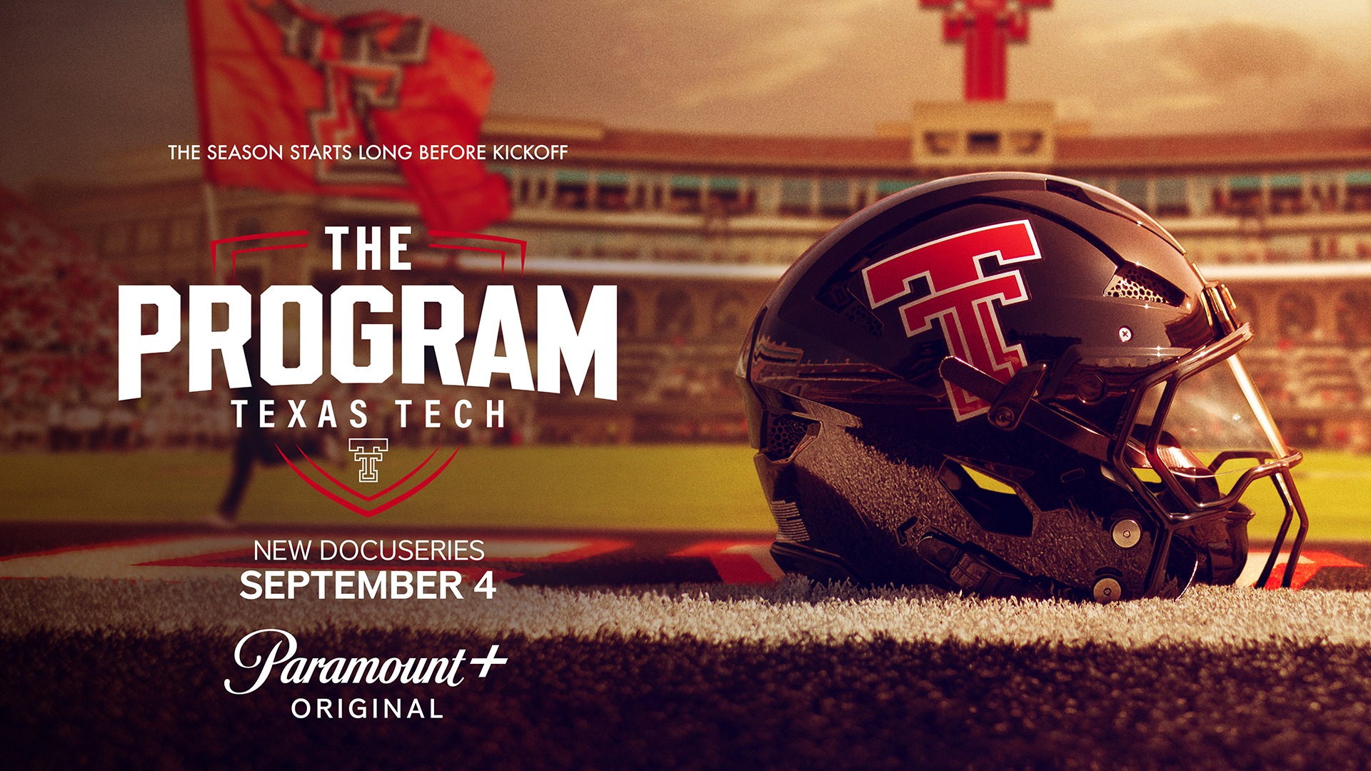 Official key art for The Program: Texas Tech on Paramount+. Paramount+ / Texas Tech Athletics.
