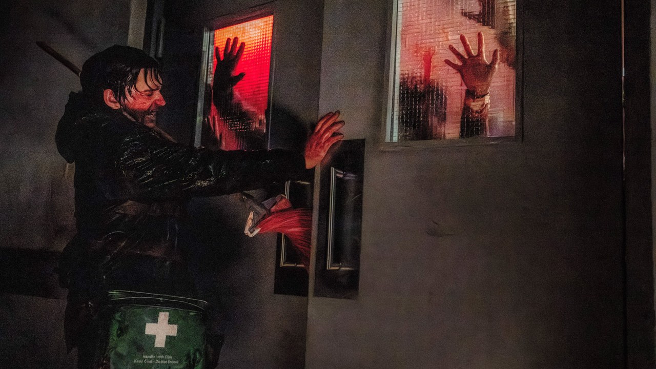 Austin Abrams in Resident Evil (Sony Pictures / Constantin). Opening Friday September 18, 2026 after franchise-best Thursday previews.