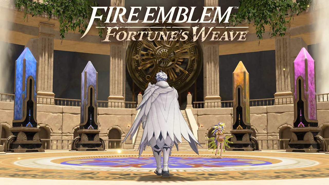 Fire Emblem: Fortune's Weave imagery (Nintendo / Intelligent Systems). Retro desk context for a Switch 2 weekend backlog after two major carts.