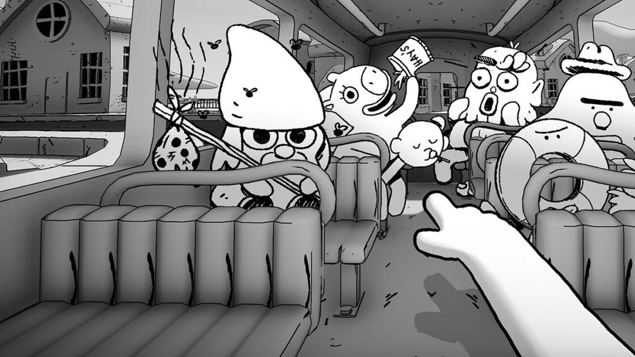 Thank You Bus Driver announce art from Double Fine Action Labs (Double Fine Productions).