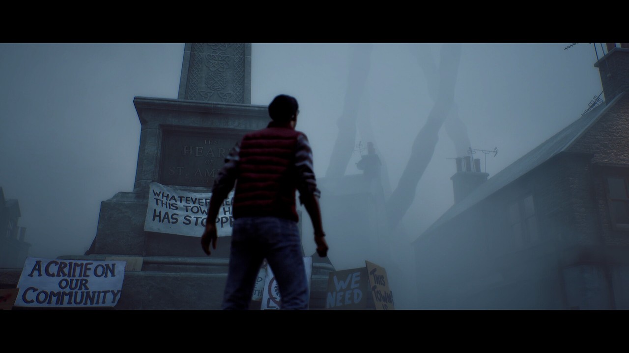 SILENT HILL: Townfall key art (Konami / Annapurna / Screen Burn). Day-after PC patch filing.