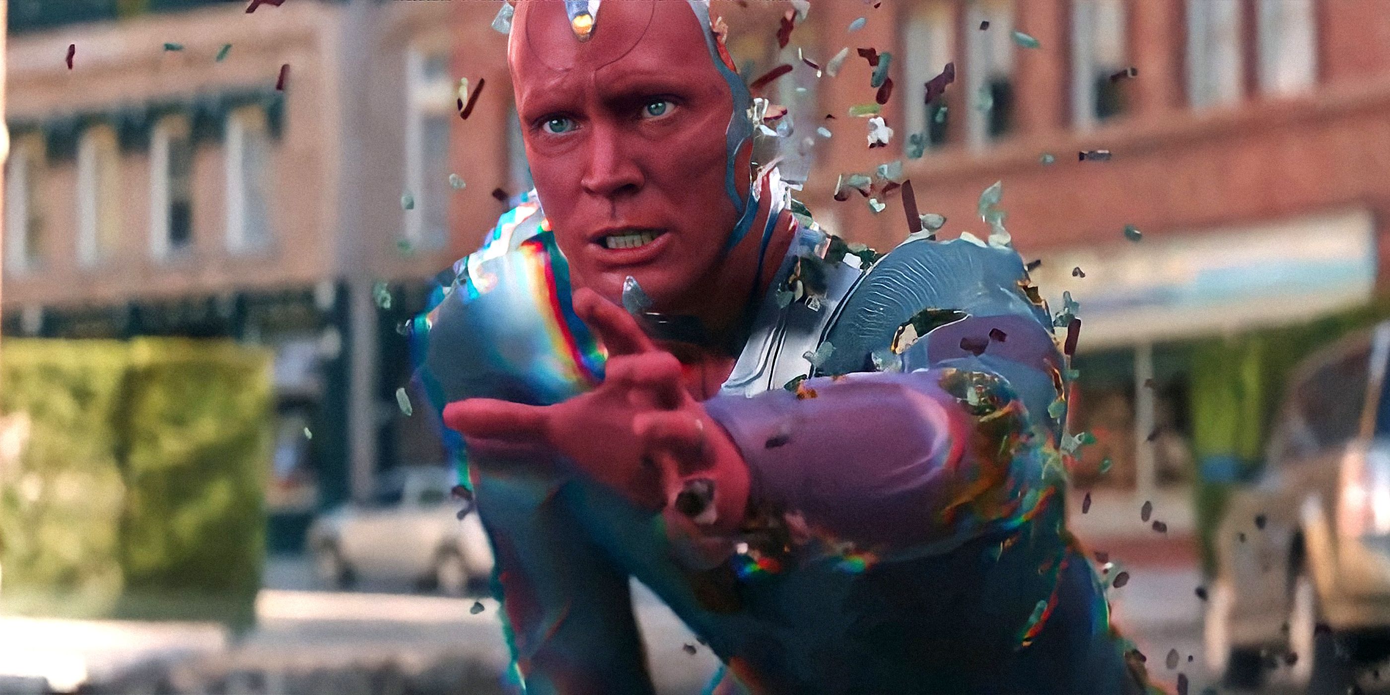 Official Disney+ still of Paul Bettany as Vision, the WandaVision-era image still carrying VisionQuest aisle weight. Disney+ / Marvel.