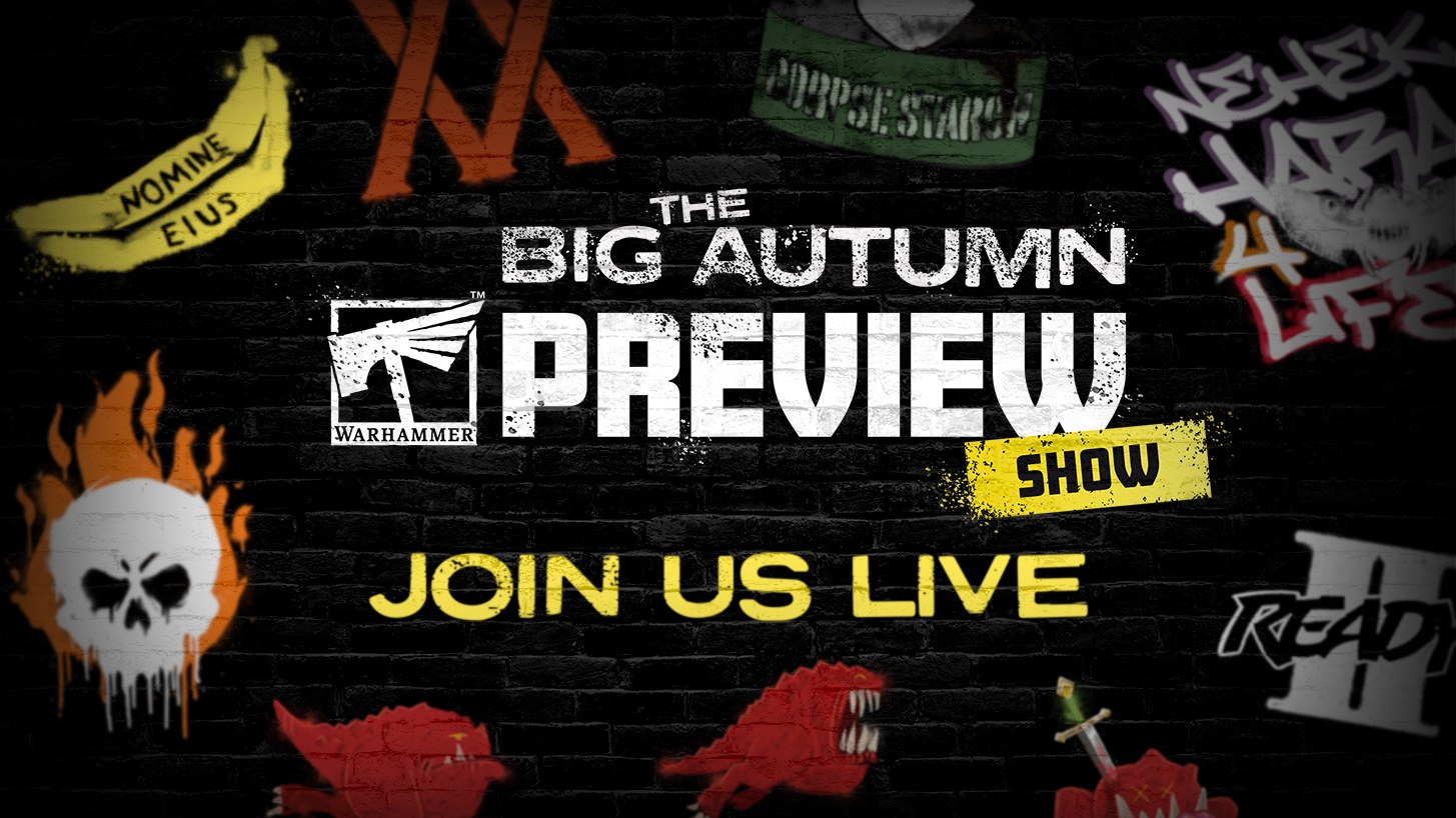Warhammer Community art promoting the Big Autumn Warhammer Preview (Games Workshop). Show date September 18, 2026.