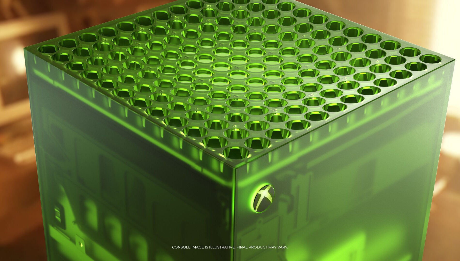 Official still of the translucent OG Green Xbox Series X25 Limited Edition. Xbox / Microsoft.