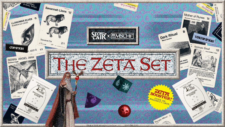 Official Secret Lair x MSCHF: The Zeta Set key art. Wizards of the Coast.
