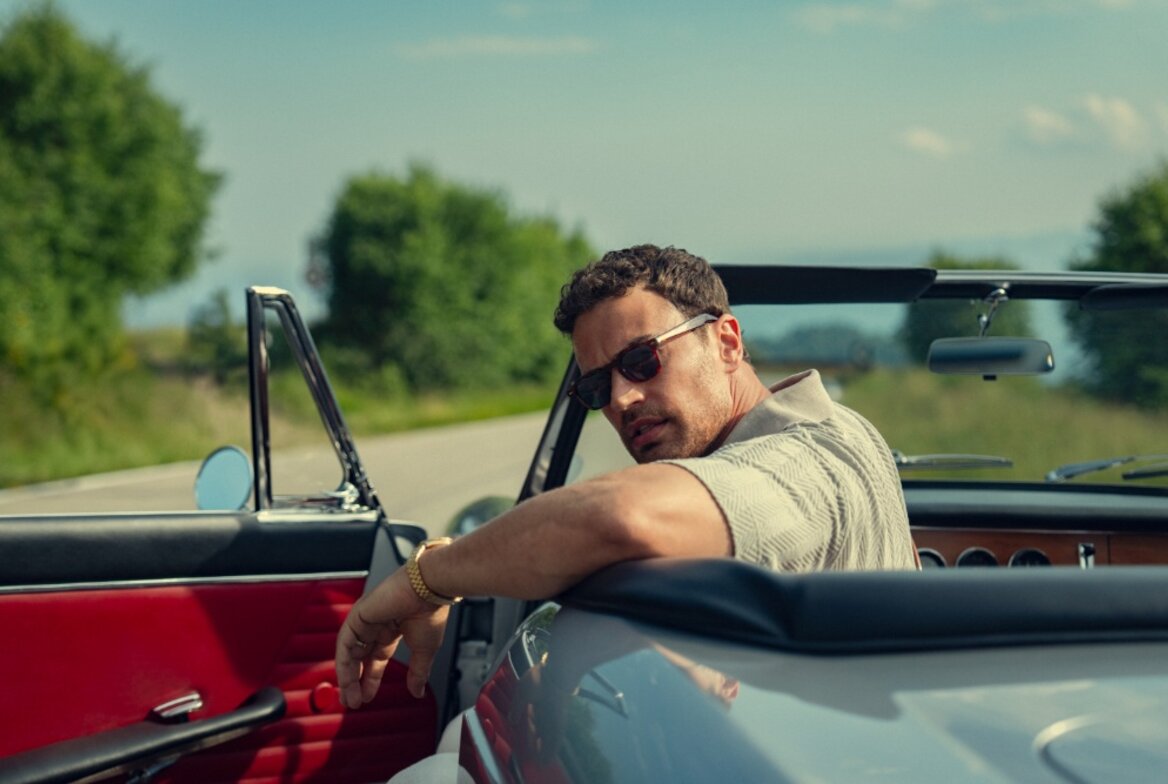 Official Netflix still of Theo James as Eddie Horniman in The Gentlemen Season 2. Courtesy Netflix / Variety.